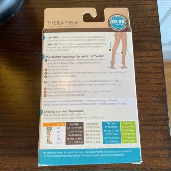 Therafirm Women's Lace-Top Thigh High Stockings - 20-30mmHg Moderate Compression - Picture 4 of 4